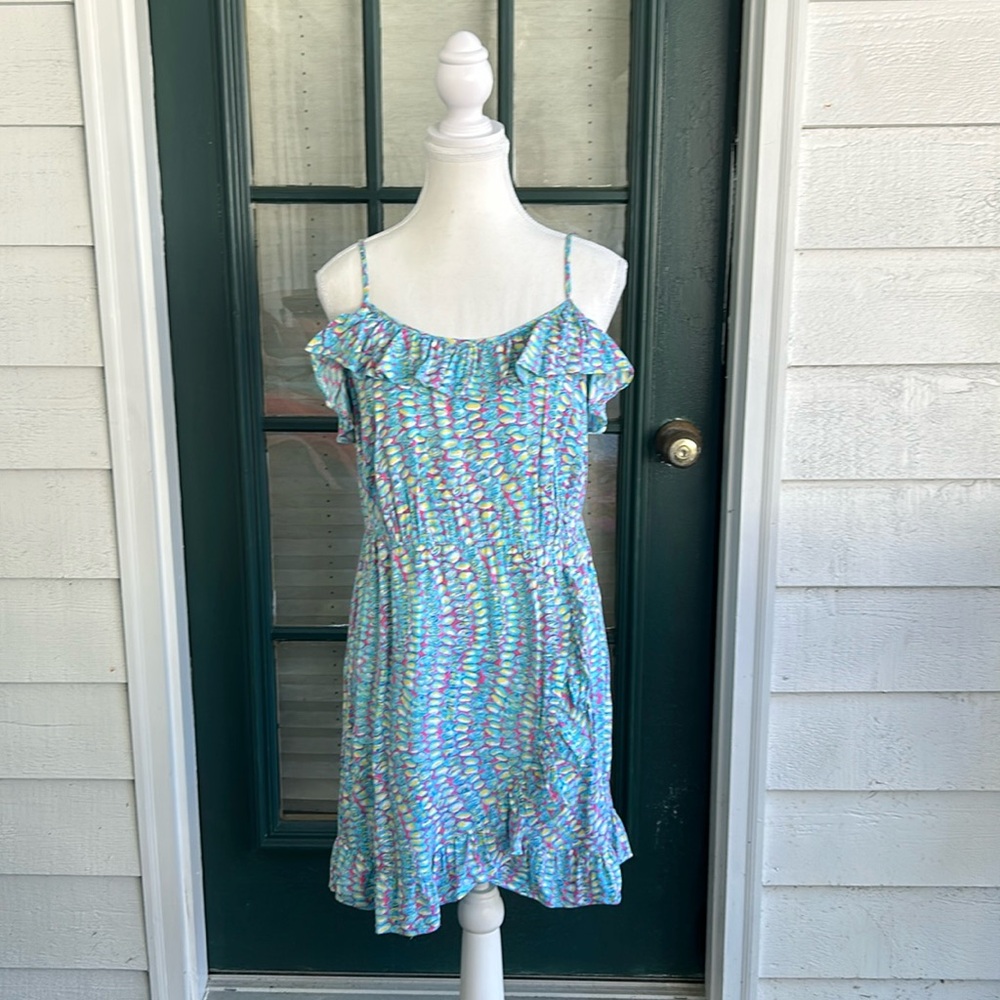 Lilly Pulitzer Kalen Clam Patterned Ruffle Dress extra Small - Picture 3 of 8